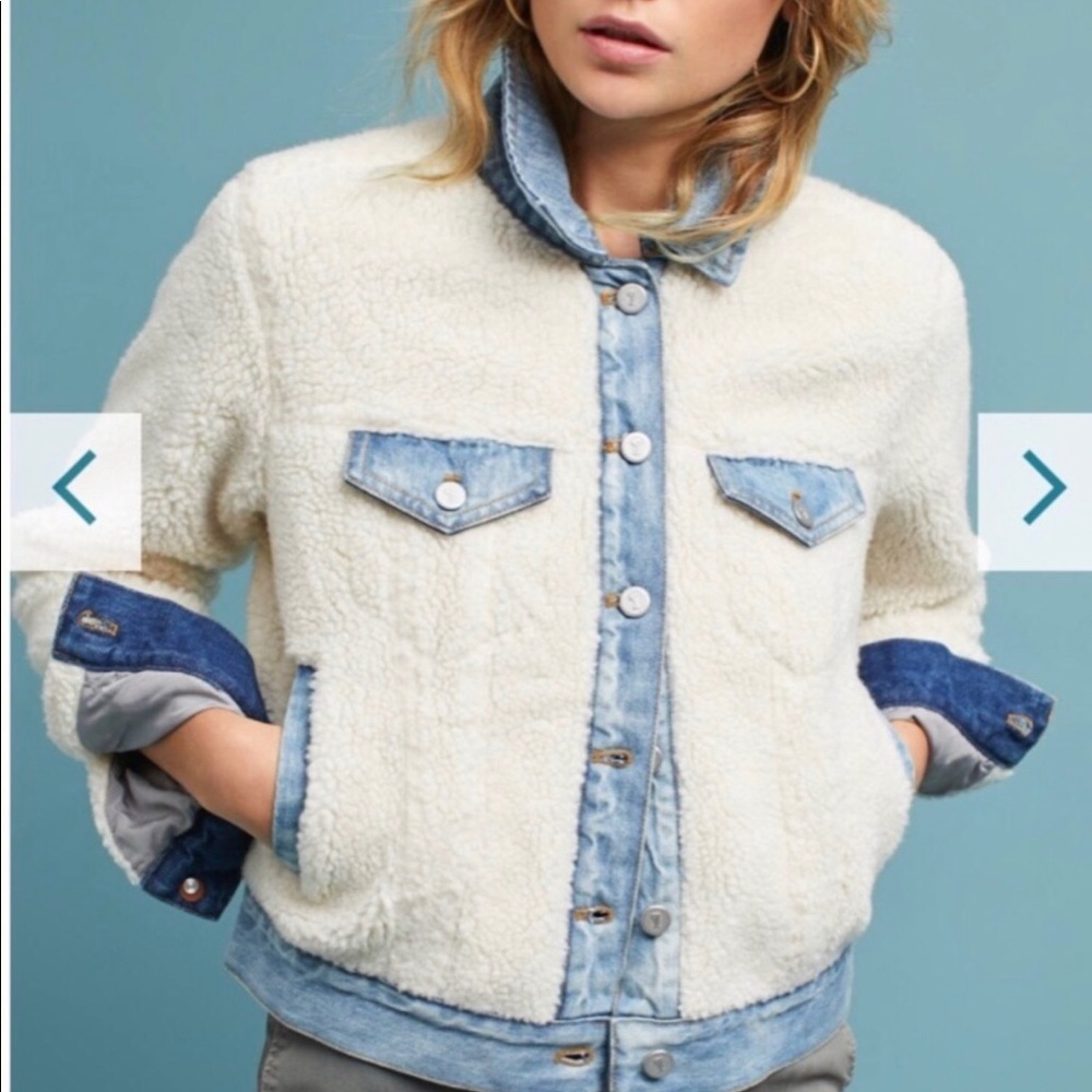 Anthropologie Pilcro Sherpa Denim Jacket